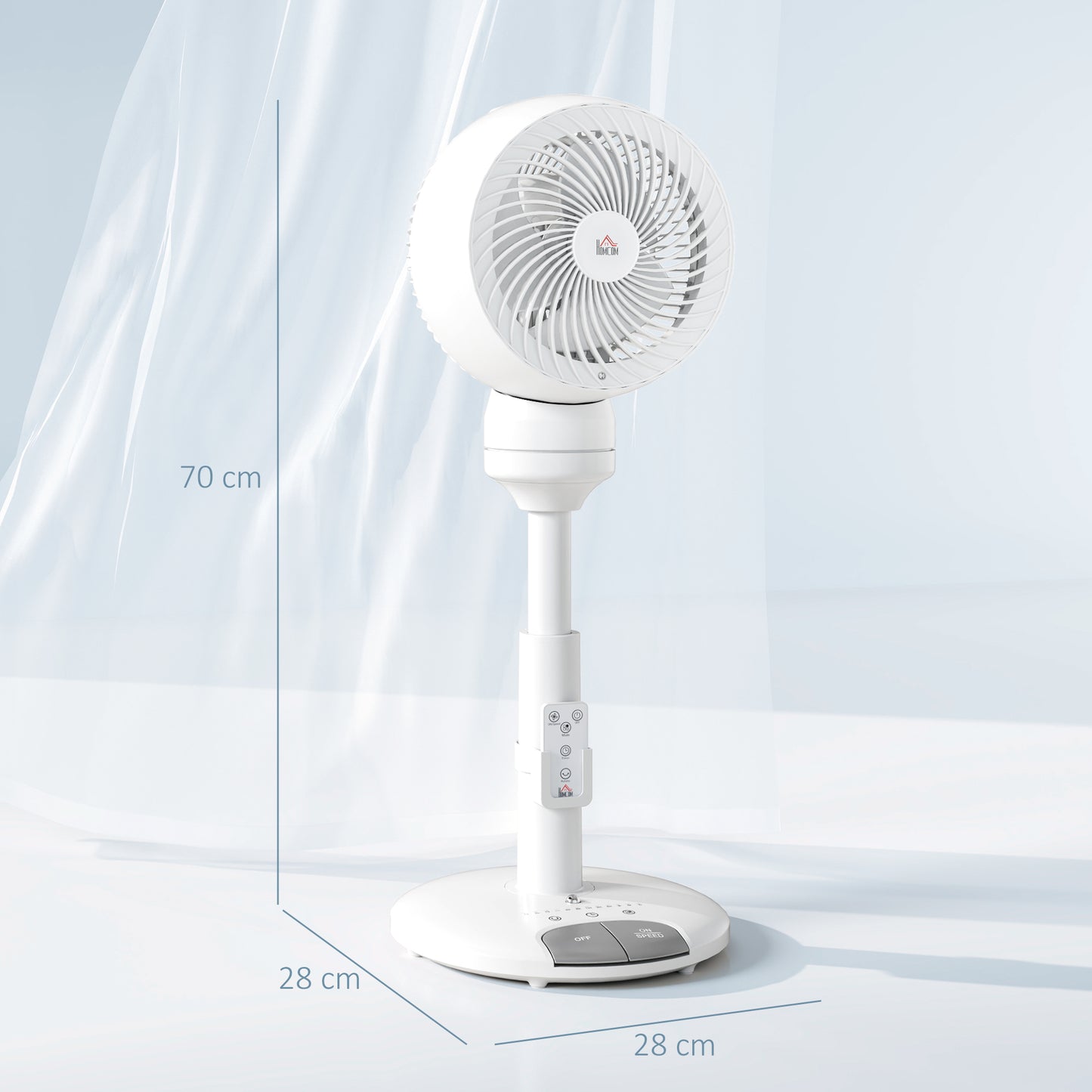 9 Inch Height Adjustable Air Circulator Fan 70° Oscillating 9 Setting
