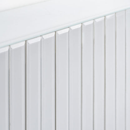 Anastasia White Glass Radiator Cover- Silver