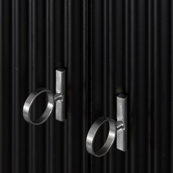 Heidi Black Wardrobe Brass/Silver