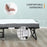 Folding Bed with 10cm Mattress, Portable Foldable Guest Bed with Sturdy Metal Frame on Wheels