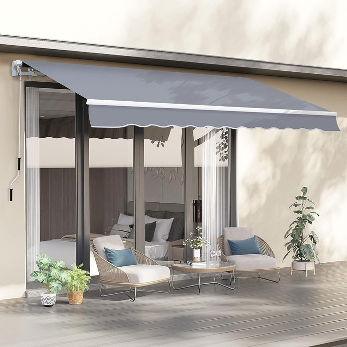 Manual Retractable Awning, size (4m x3m)-Grey