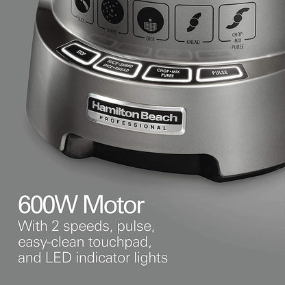 Hamilton Beach 70825-SAU 14-Cup (3 Litre) Dicing Food Processor, Plastic, 600 W, 3 liters, Silver