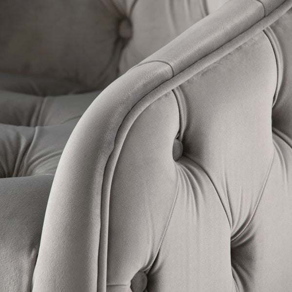 Sophia Dining Chair - Grey - Brass Caps