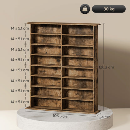 CD Storage Unit DVD Tower Blu-ray Storage Shelf for Office, Brown