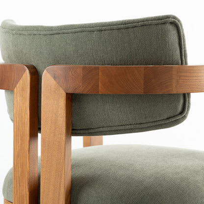 Jolie Dining Chair – Sage Green – Chestnut Frame
