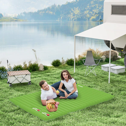 Portable Inflatable Camping Bed with Double Mattress Green