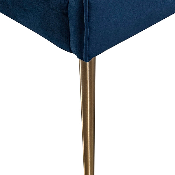 Mason Dining Chair Navy Blue - Brushed Gold Legs