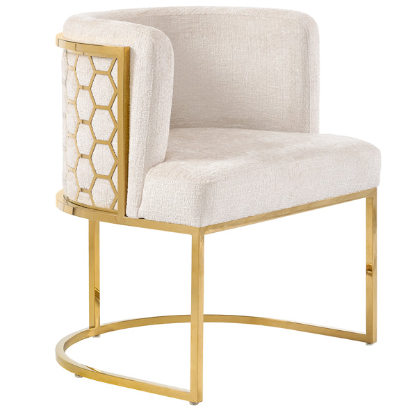 Alveare Dining chair Brass - Light Taupe