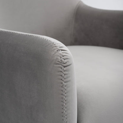 Delta Armchair Dove Grey – Brushed Silver