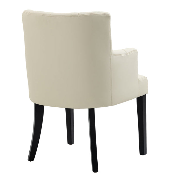 Hatfield Carver Chair - Cream Faux leather