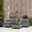 5 PCs Rattan Garden Furniture Set with Glass Coffee Table Dark Grey