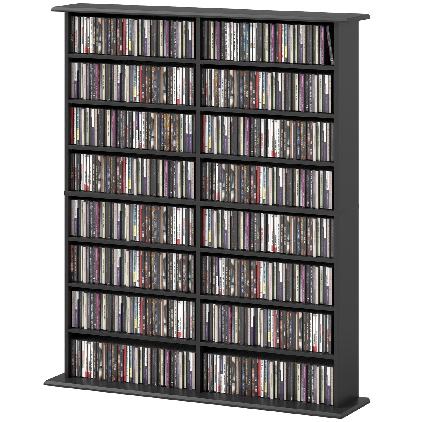 CD Storage Unit DVD Tower Blu-ray Storage Shelf for Office, Black