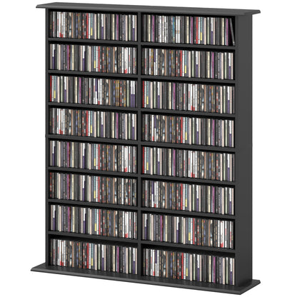 CD Storage Unit DVD Tower Blu-ray Storage Shelf for Office, Black