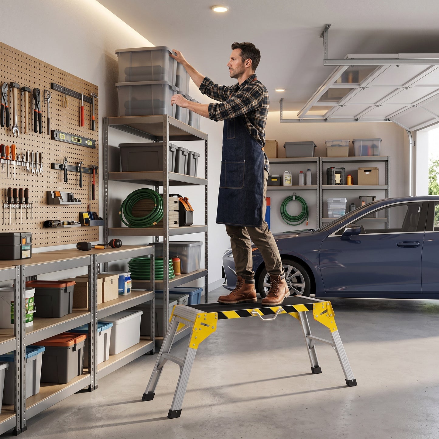 Work Bench, Foldable Garage Table, Aluminium Alloy, 150 kg