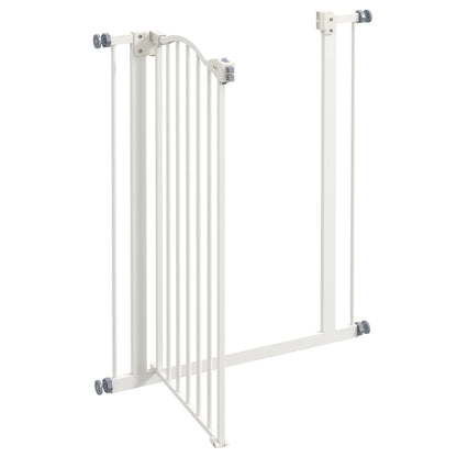 Metal Pet Safety Gate Dog Gate Folding Fence, White