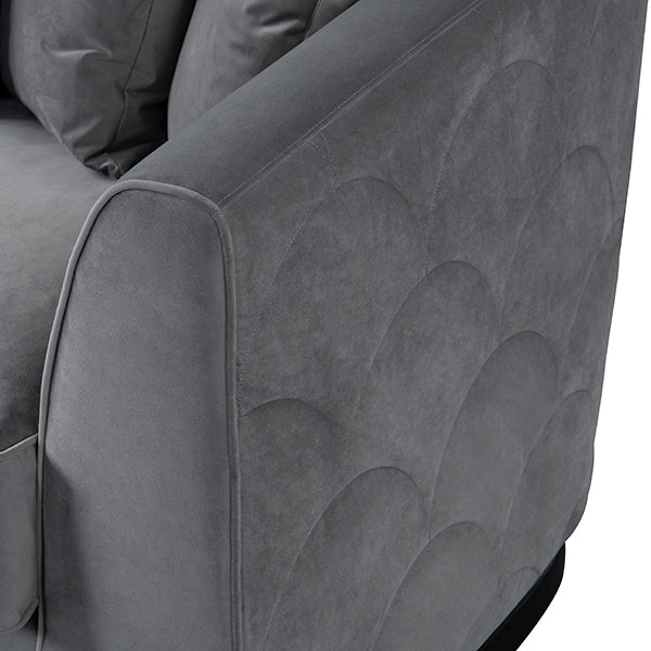 Pino Two Seat Sofa - Dove Grey - Silver Base