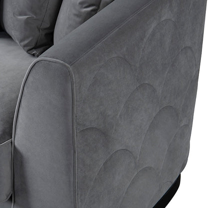 Pino Two Seat Sofa - Dove Grey - Silver Base