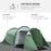 Tunnel Tent, 2-3 Person Camping Tent with Sewn-in Groundsheet, Air Vents, Rainfly, 2000mm Water Column, Green