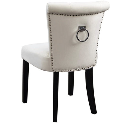 Positano Dining Chair with Back Ring / Black legs- Cream