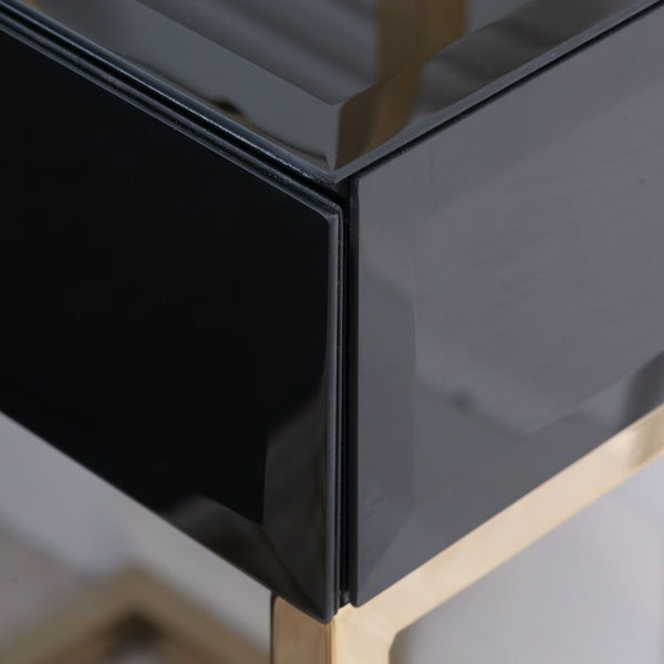 Lorenzo Black Glass Side Table