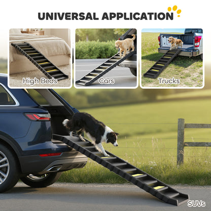 Foldable Dog Ramp for Car, Non-Slip Dog Stairs for SUVs Truck, Black