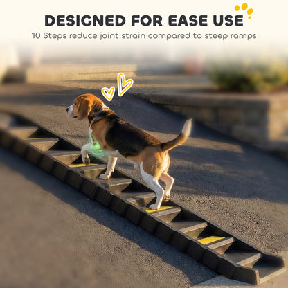 Foldable Dog Ramp for Car, Non-Slip Dog Stairs for SUVs Truck, Black