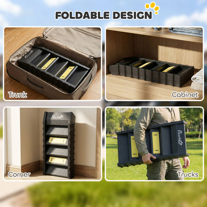 Foldable Dog Ramp for Car, Non-Slip Dog Stairs for SUVs Truck, Black