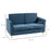 Compact Loveseat Sofa, Modern 2 Seater Sofa for Living Room with Wood Legs and Armrests, Blue