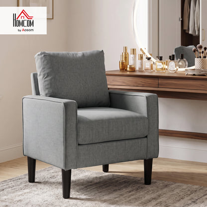Removable Pillow Linen Accent Chair, Dark Grey