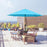 2.6M Patio Parasol Sun Umbrella, Tilt Shade Shelter Canopy with Crank 8 Ribs Aluminium Frame, Blue