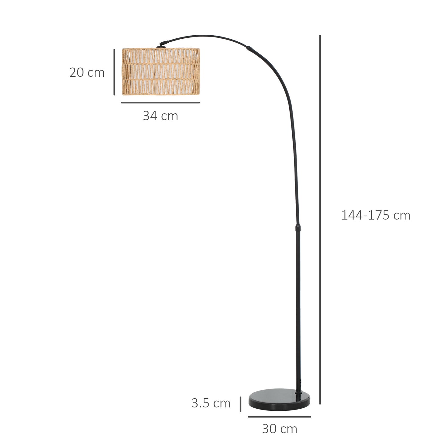 Floor Lamp for Living Room, Standing Lamp with Foot Switch, Black