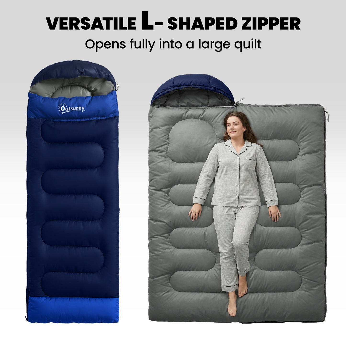 Sleeping Bag for Adults, Lightweight & Compact Sleeping Bag, Blue