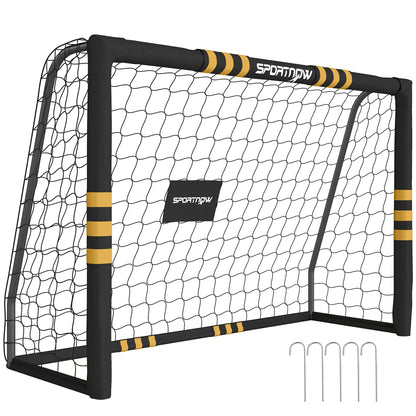 Football Goal, 6 x 4ft Portable Football Net with Thick EPE Foam Padding, PVC Tube Covers, Ground Stakes and Metal Frame, Training Equipment for Garden Indoor Outdoor Play, Easy Assembly