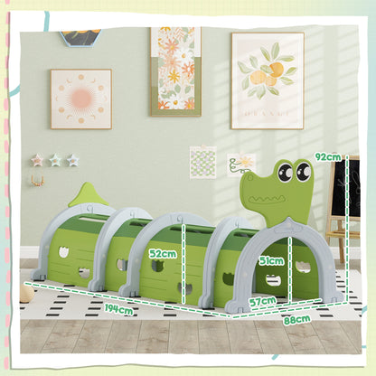 Kids Play Tunnel for Ages 3-6 Crawl and Climb, Crocodile Design