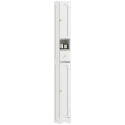 20cm Slim Bathroom Storage Cabinet with Adjustable Shelves White