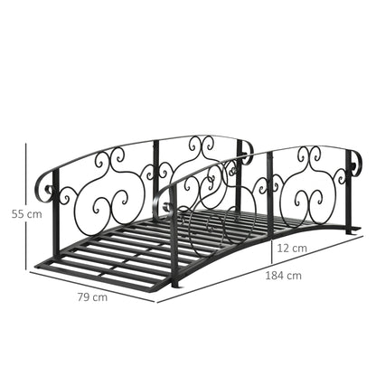 184cm Metal Arch Garden Garden Bridge, Black