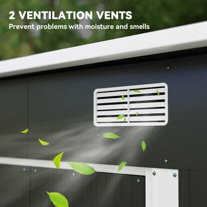 7 x 4ft Outdoor Garden Storage Shed for Backyard Patio Black