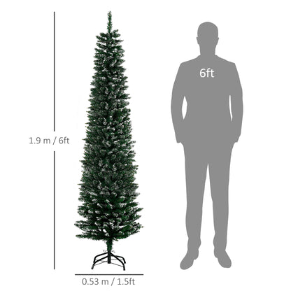 6FT Artificial Snow Dipped Christmas Tree Home Indoor Decoration Green
