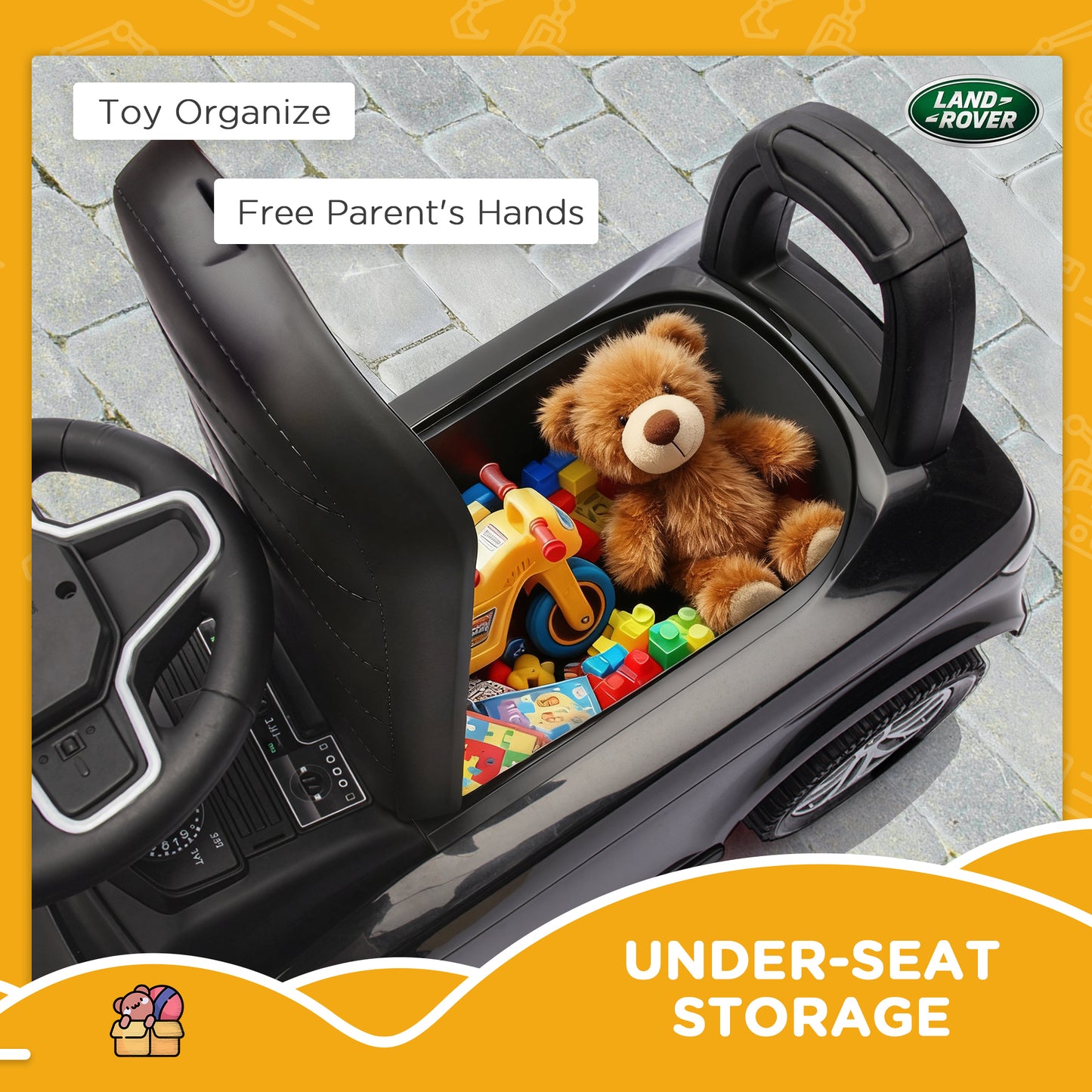 Land Rover Licensed Ride on Car for Toddlers 18-36 Months, Black