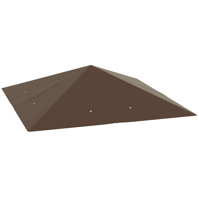 3 x 3(m) Gazebo Canopy Replacement Cover with Drain Holes, Brown