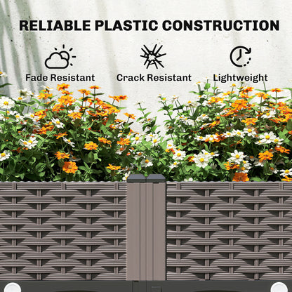 Raised Garden Bed with Arch Trellis, Plastic Raised Bed for Garden