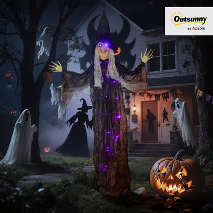 Voice Activated Halloween Animatronics Witch, Battery Operated
