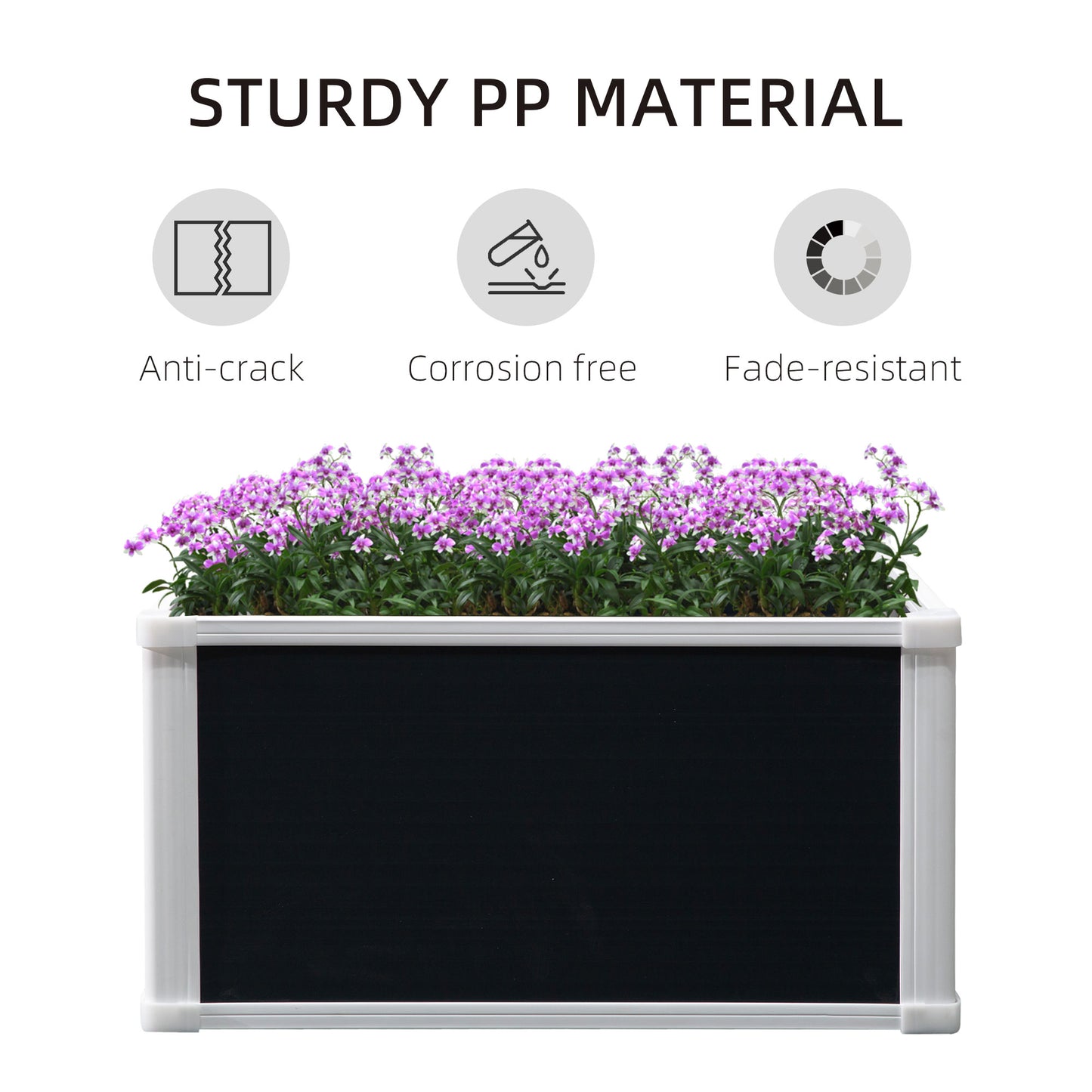 Garden Raised Bed Planter Grow Containers Flower Pot PP 60 x 60cm