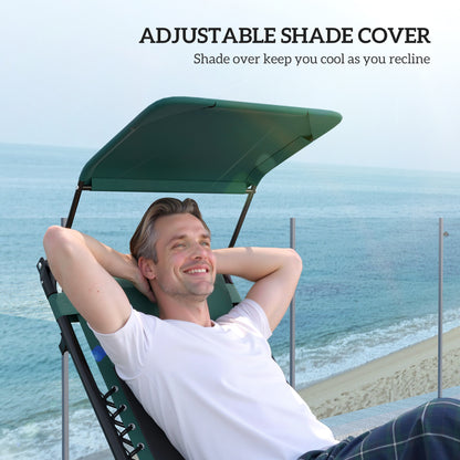 Zero Gravity Lounger Chair, Folding Reclining Chair, Green