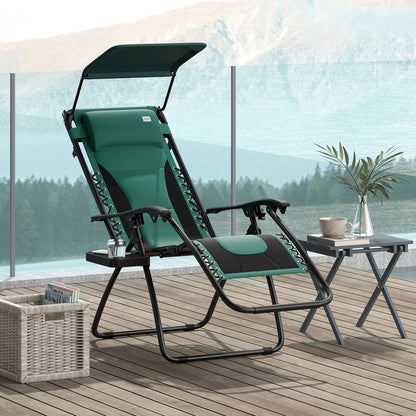 Zero Gravity Lounger Chair, Folding Reclining Chair, Green