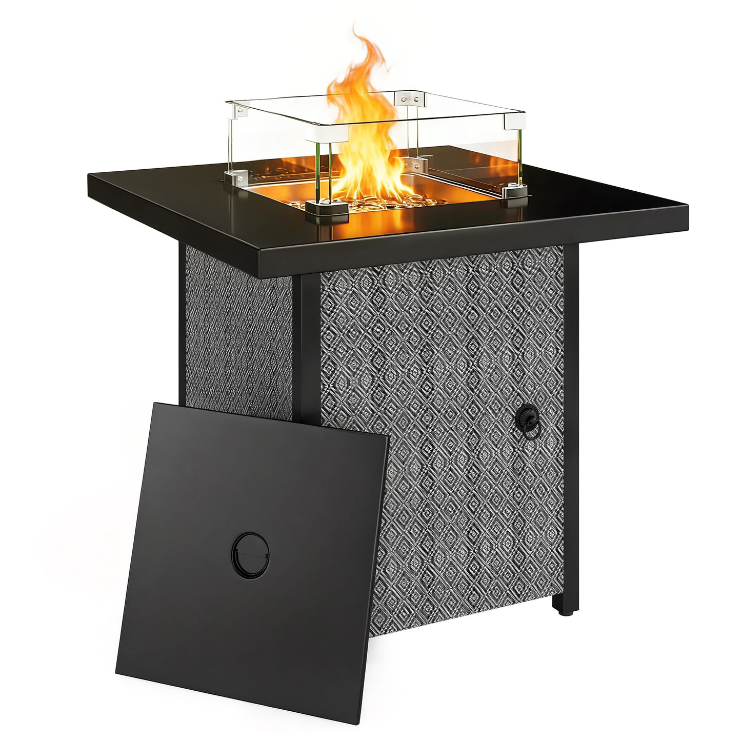 Propane Gas Fire Pit Table for Garden, 11.7 KW Smokeless Firepit