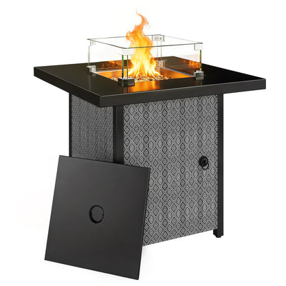Propane Gas Fire Pit Table for Garden, 11.7 KW Smokeless Firepit