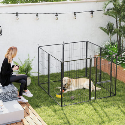 Dog Playpen, 6 Panels Puppy Pen Dog Playpen, 60cm High, Black