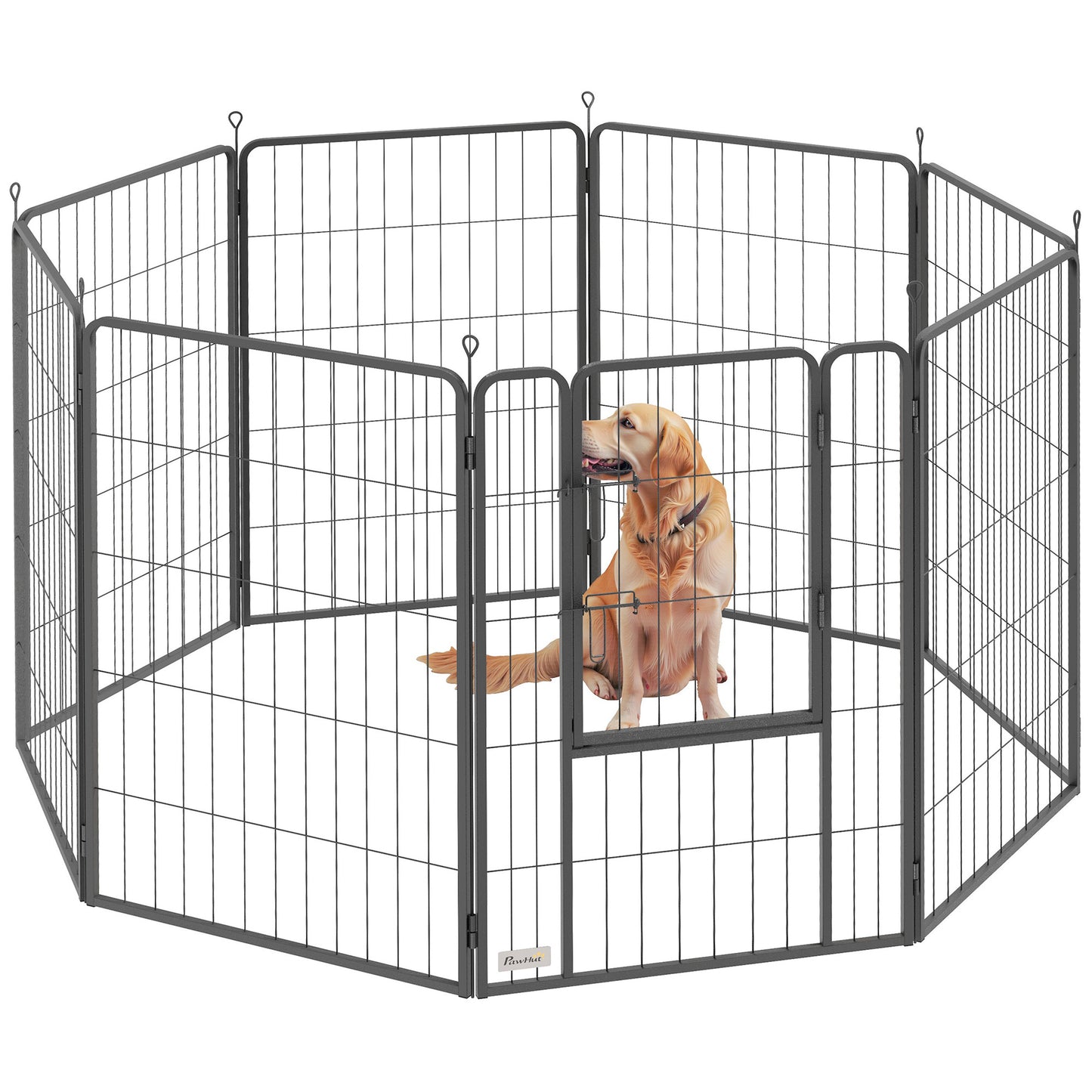Dog Playpen, 6 Panels Puppy Pen Dog Playpen, 60cm High, Black