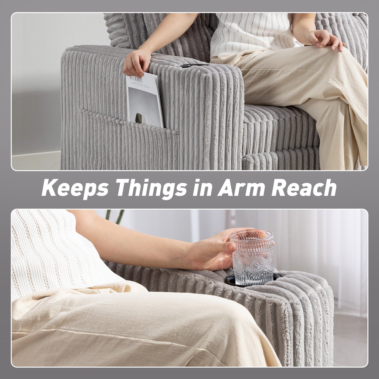 2 Seater Sofa Bed, Click Clack Pull Out Bed Settee, Light Grey